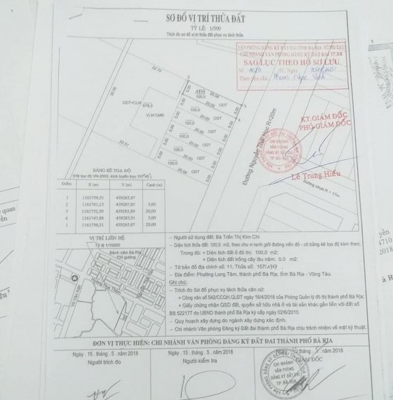 Chính chủ gửi bán Mt nguyễn thái học phường Long tâm TP bà rịa vũng tàu 