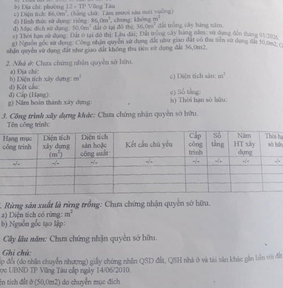 BÁN LÔ ĐẤY ĐẸP HẺM 1514 ĐƯỜNG 30/4 PHƯỜNG 12 VŨNG TÀU. 