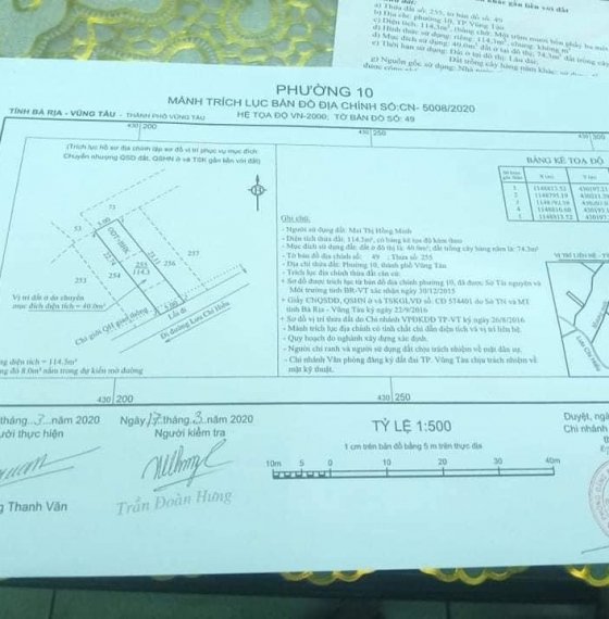 Chính chủ gửi bán lô đất hẻm 183 Lưu Chí Hiếu , phường 10, TP Vũng Tàu.  