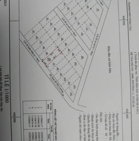 Chính Chủ bán gấp lô đất nằm giữa khu dân cư hẻm 80 đô lương, p11, tp Vũng Tàu 