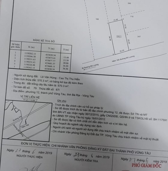 Cần bán đất mặt hẻm 165 Đô Lương, p12, tp. Vũng tàu