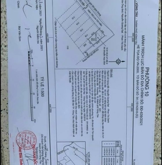 Cần bán lô góc hẻm 183/5 Lưu Chí Hiếu, P.10, Tp Vũng tàu   