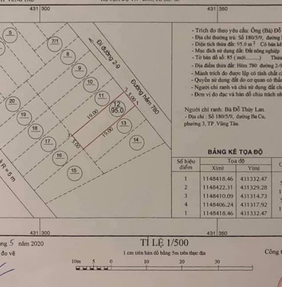 Bán Đất vị trí Đẹp mặt tiền 780 Bình Giã ( đường Trần Xuân Soạn mới ) P10 tp Vũng Tàu