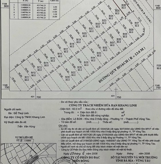 Bán đất khang linh P11TPVT 