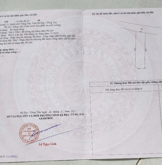 Bán Đất thổ cư Vũng Tàu phường 11 