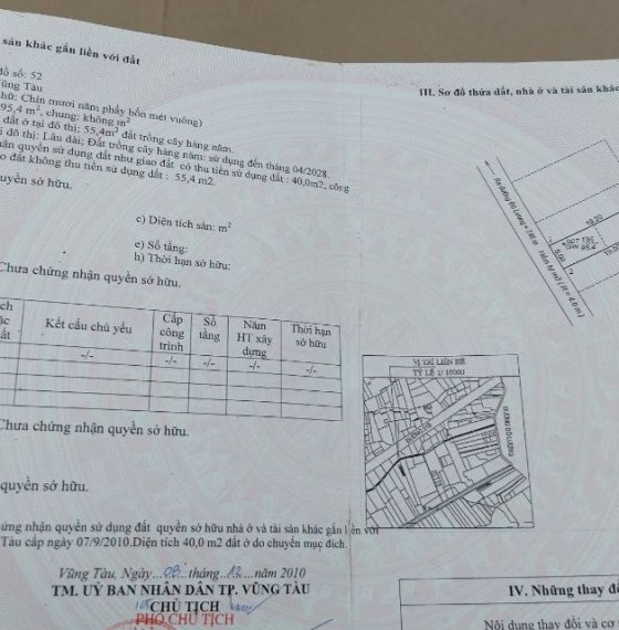 Bán Đất thổ cư phường 11 Vũng Tàu GIÁ SỐC 1,5 tỷ 