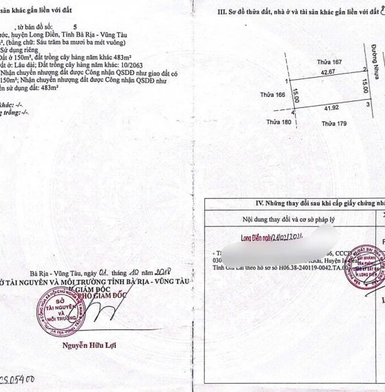 Bán Đất đường ô bàn cờ Tam Phước LONG ĐIỀN BRVT 3,6 tỷ 2025