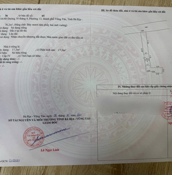 2,350 tỷ. Bán Nhà đất thổ cư đường 30/4 phường 12 Vũng Tàu 