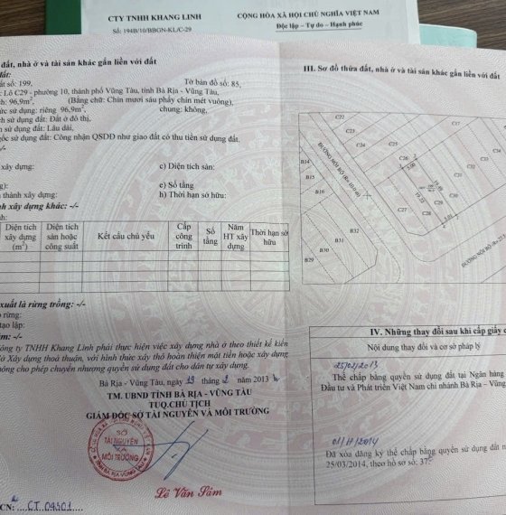 Bán Đất Khang Linh phường VT ĐÃ CÓ SỔ ĐỎ 