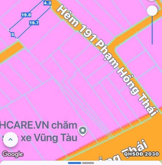 Bán Đất đường Phạm Hồng Thái phường 7 Vũng Tàu 
