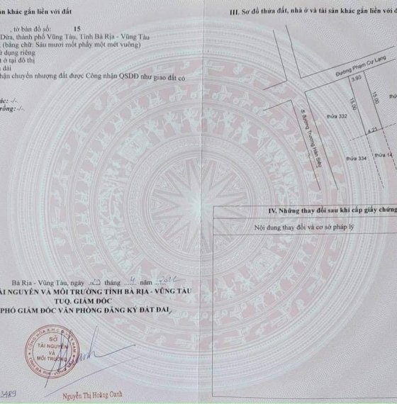 Bán nhà C4 MT đường Phạm Cự Lạng phường Rạch Dừa gần kcn Đông Xuyên tp Vũng Tàu