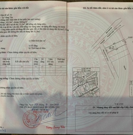 Bán Đất thổ cư gần đường 2/9 phường 11 tp Vũng Tàu