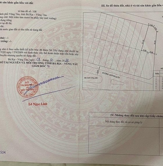 BÁN LÔ GÓC 2 MẶT TIỀN CHÍNH SÔNG CÂY KHẾ , PHƯỜNG 12, TP VŨNG TÀU.
