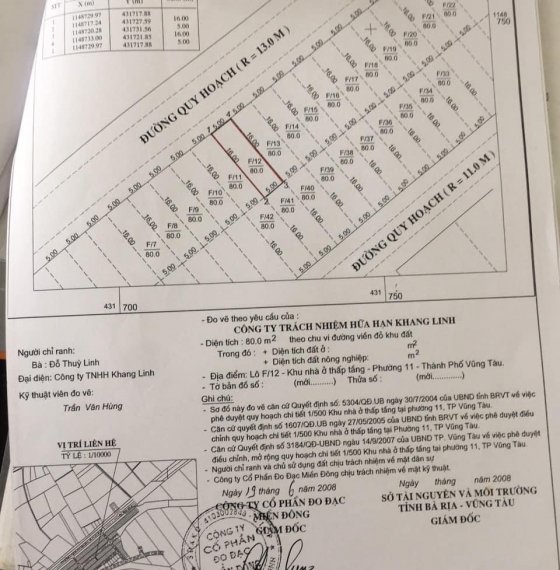 Bán lô đất khang linh phường 11, ngay trục chính ra thẳng hodeco.. TPVT