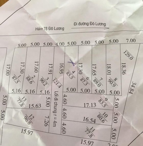 Bán lô đất hẻm 78 đô lương phường 11, gần chợ Đô Lương