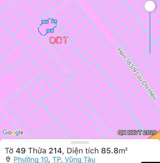 BÁN ĐẤT MẶT TIỀN HẺM LƯU CHÍ HIẾU F10 TPVT