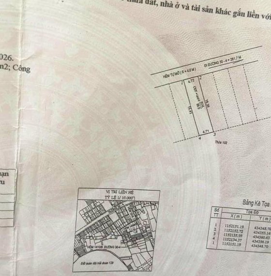 Bán lô đất hẻm 1514 đường 30 tháng 4 p12 tp Vũng Tàu.