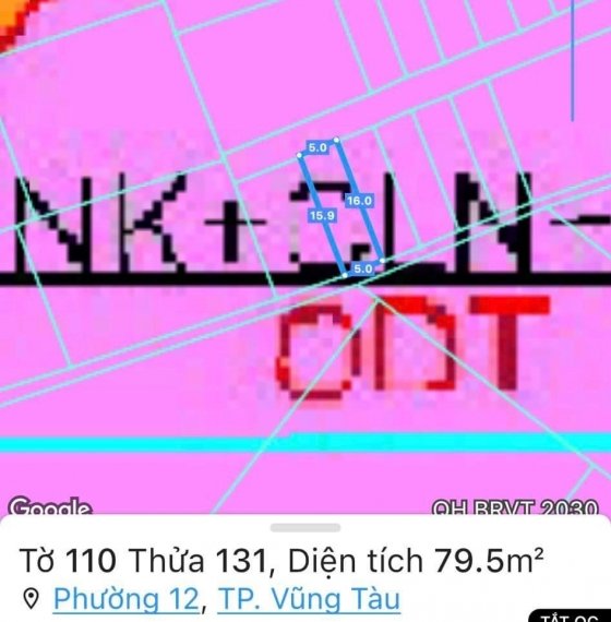 BÁN LÔ ĐẤT NÔNG NGHIỆP SỔ RIÊNG ,HẺM PHƯỚC THẮNG ,PHƯỜNG 12, TP VŨNG TÀU.