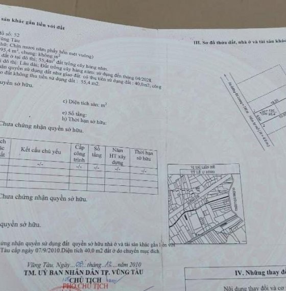 Bán đất thổ cư đường 2/9 phường 11 tp Vũng Tàu