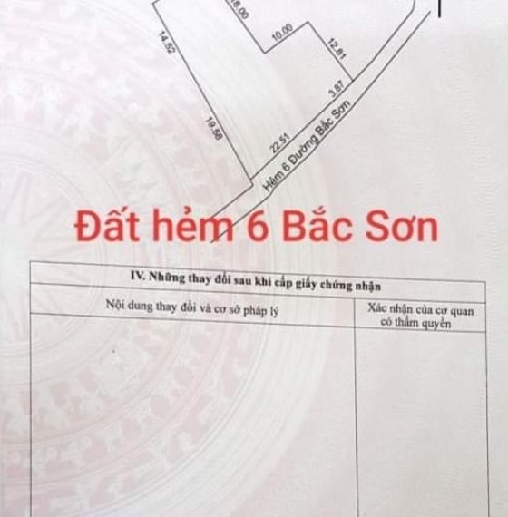 Cần bán gấp lô đất ngay gần đầu hẻm số 6, đường Bắc Sơn, phường 11 Vũng Tàu