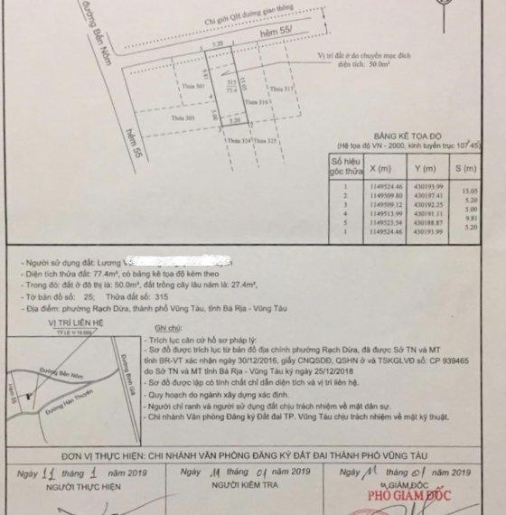 Đất thổ cư 3,2 tỷ trung tâm phường Rạch Dừa tp Vũng Tàu
