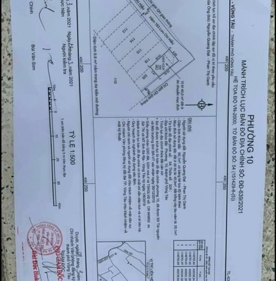 Cần bán lô góc hẻm 183/5 Lưu Chí Hiếu, P.10, Tp Vũng tàu