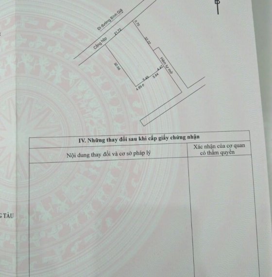 Đất bìa đồng sở hữu hẻm 935 Bình Giã P10 tp Vũng Tàu