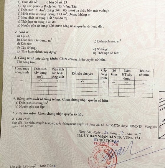 Bán nhà C4 p- Rạch Dừa tp Vũng tàu 3,3 tỷ