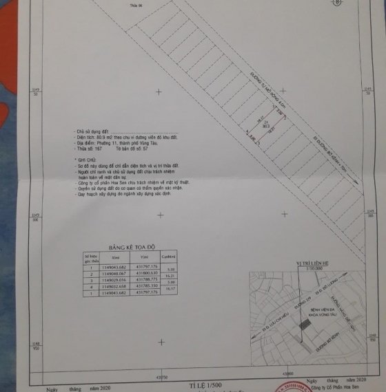 Đất nông nghiệp sổ Dsh hẻm 13 chi lăng TPVT