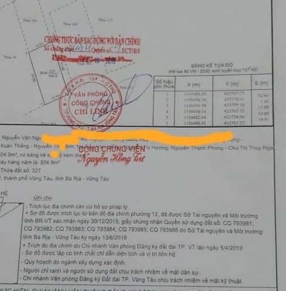 Cần bán lô đất hẻm 159/10, Đường 2/9, gần tòa án, phường 12 Vũng Tàu.