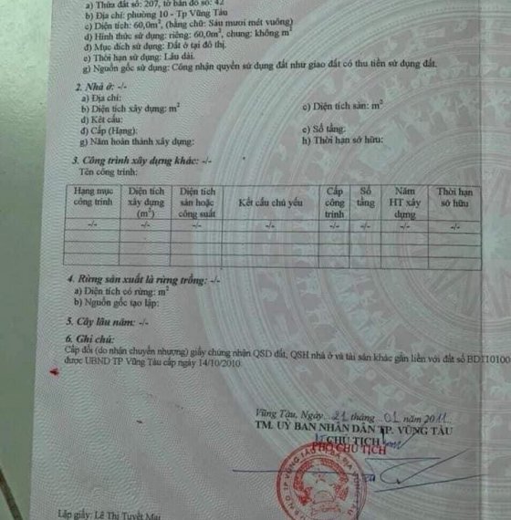 Bán căn nhà cấp 4 hẻm 106 Hàn Thuyên ,phường 10, TP Vũng Tàu.
