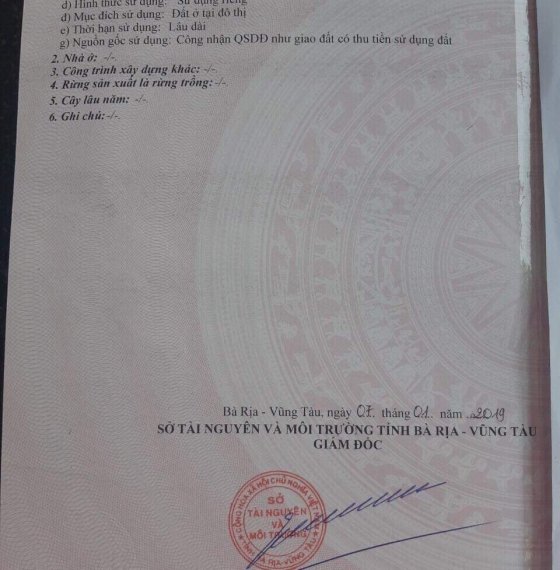 Bán đất hẻm đường 30.4 phường Rạch Dừa tp Vũng Tàu. Giá 1 tỷ 350 triệu