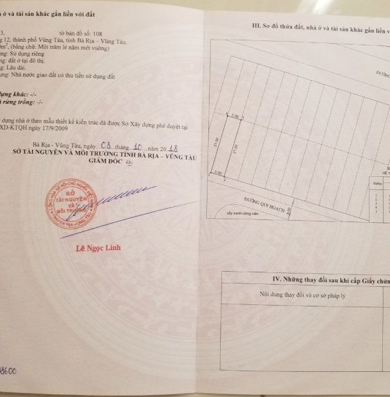 Bán đất thổ cư đường nhựa vỉa hè cây xanh tp Vũng tàu . Giá dưới 2 tỷ cần bán gấp