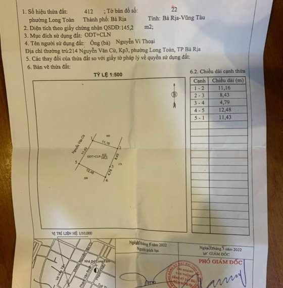 Bán đất trung tâm thành phố bà Rịa