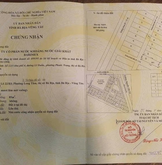 Đất thổ cư giá rẻ ngay bệnh viện 700 giường thành phố Bà Rịa ,