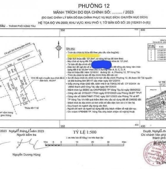 Bán đất thổ cư p12 tp Vũng Tàu