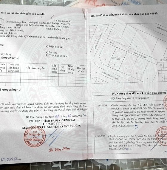 Bán Đất Biệt Thự phường Long Tâm thành phố Bà Rịa