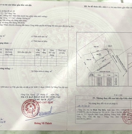 Bán Đất sổ riêng giá rẻ gần khu Khang Linh Vũng Tàu