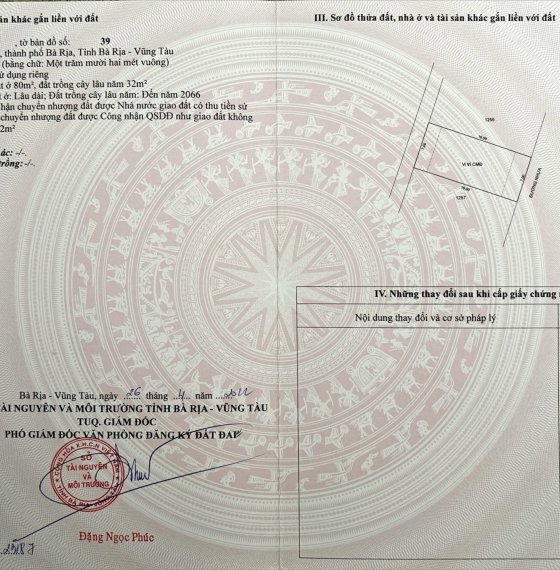 Đất thổ cư Hòa Long - thành phố Bà Rịa .
