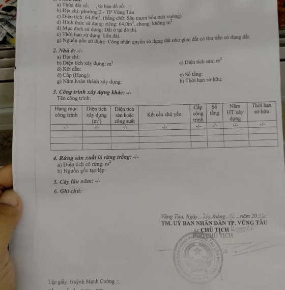 Cần bán căn nhà 1 Trệt 2 Lầu hẻm 127/ Phan Chu Trinh, P.2,TP.VT.